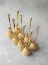 gold Cake pops on forks